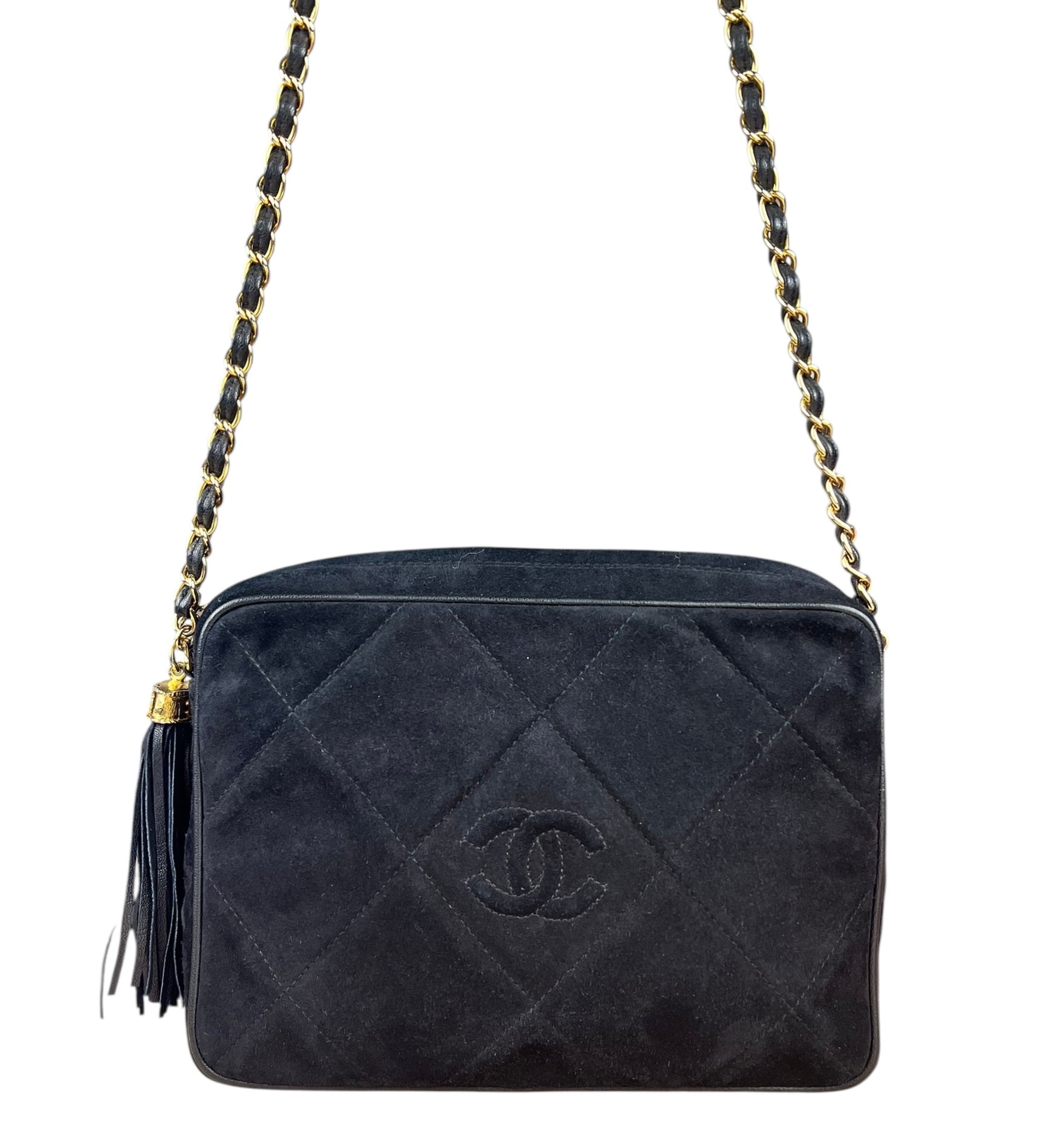 Chanel Suede CC Matelasse Camera Bag '88