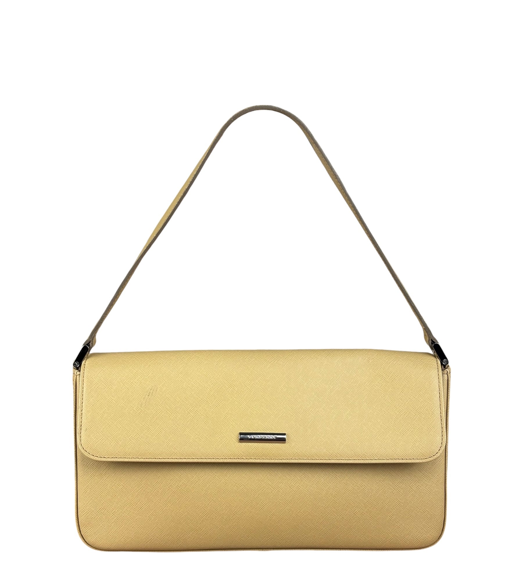 Burberry Vintage Saffiano Leather Flap Shoulder Bag