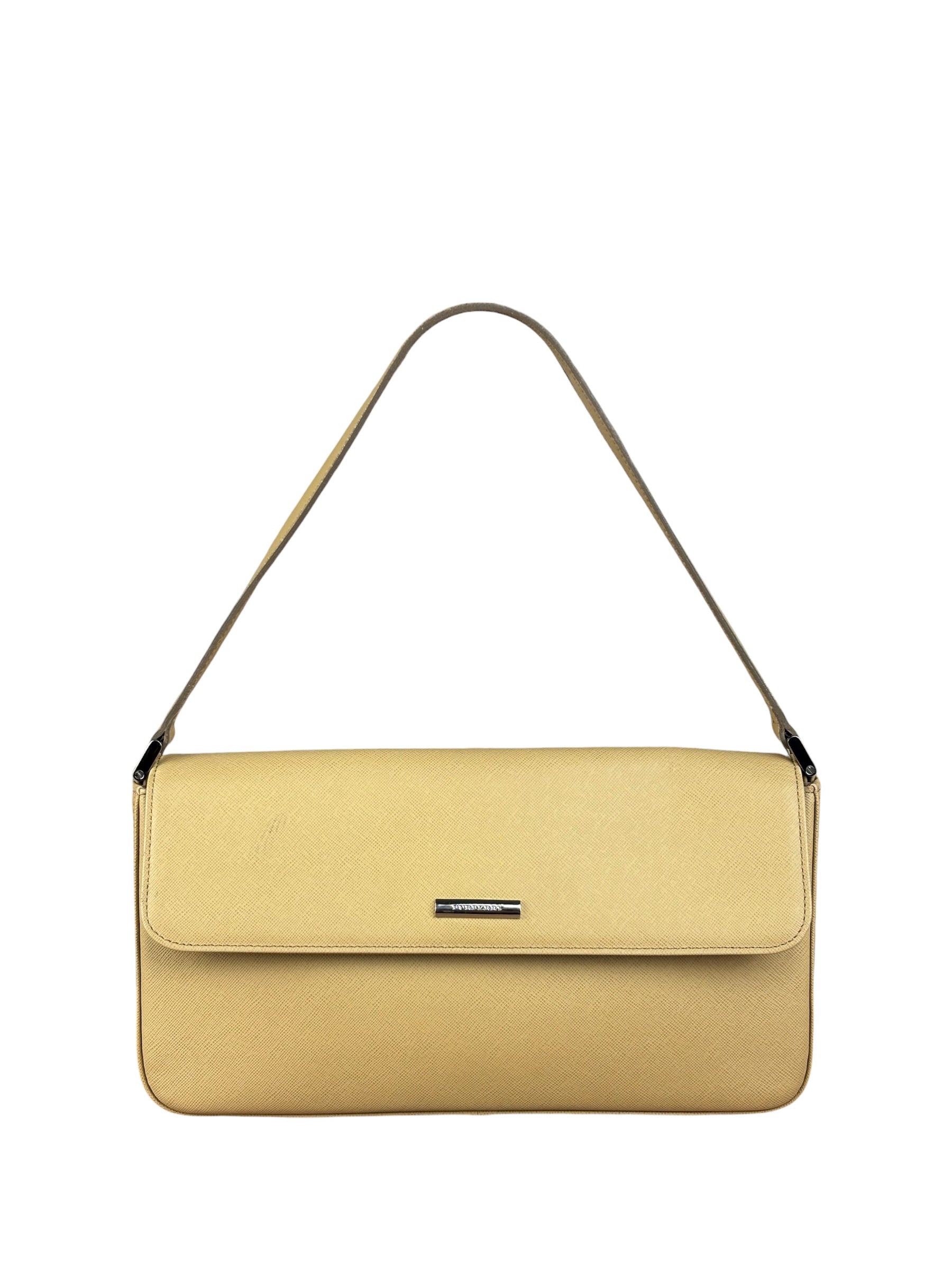 Burberry Vintage Saffiano Leather Flap Shoulder Bag