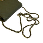 Chanel Olive Green Quilted Caviar Boy Flap Wallet On Chain 2017