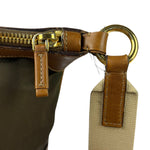 Prada Green/Brown Nylon/Leather Trim Crossbody Bag