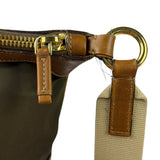 Prada Green/Brown Nylon/Leather Trim Crossbody Bag
