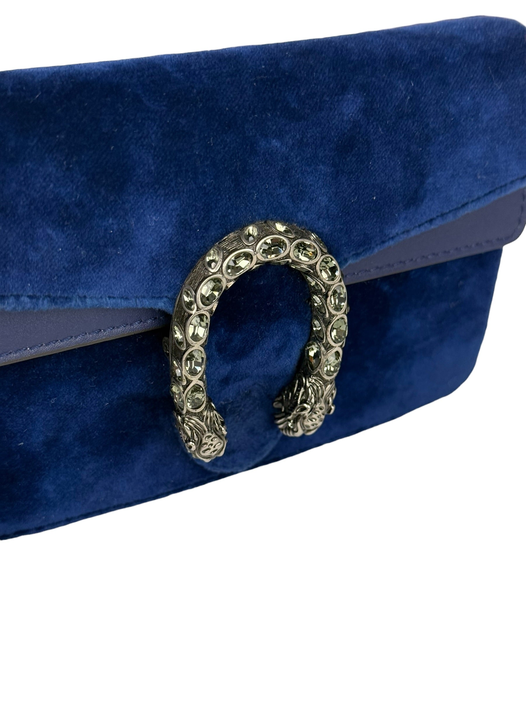 Gucci Blue Velvet Mini Dionysus Chain Bag