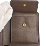 Louis Vuitton Leather Canvas Damier Ebene Wallet