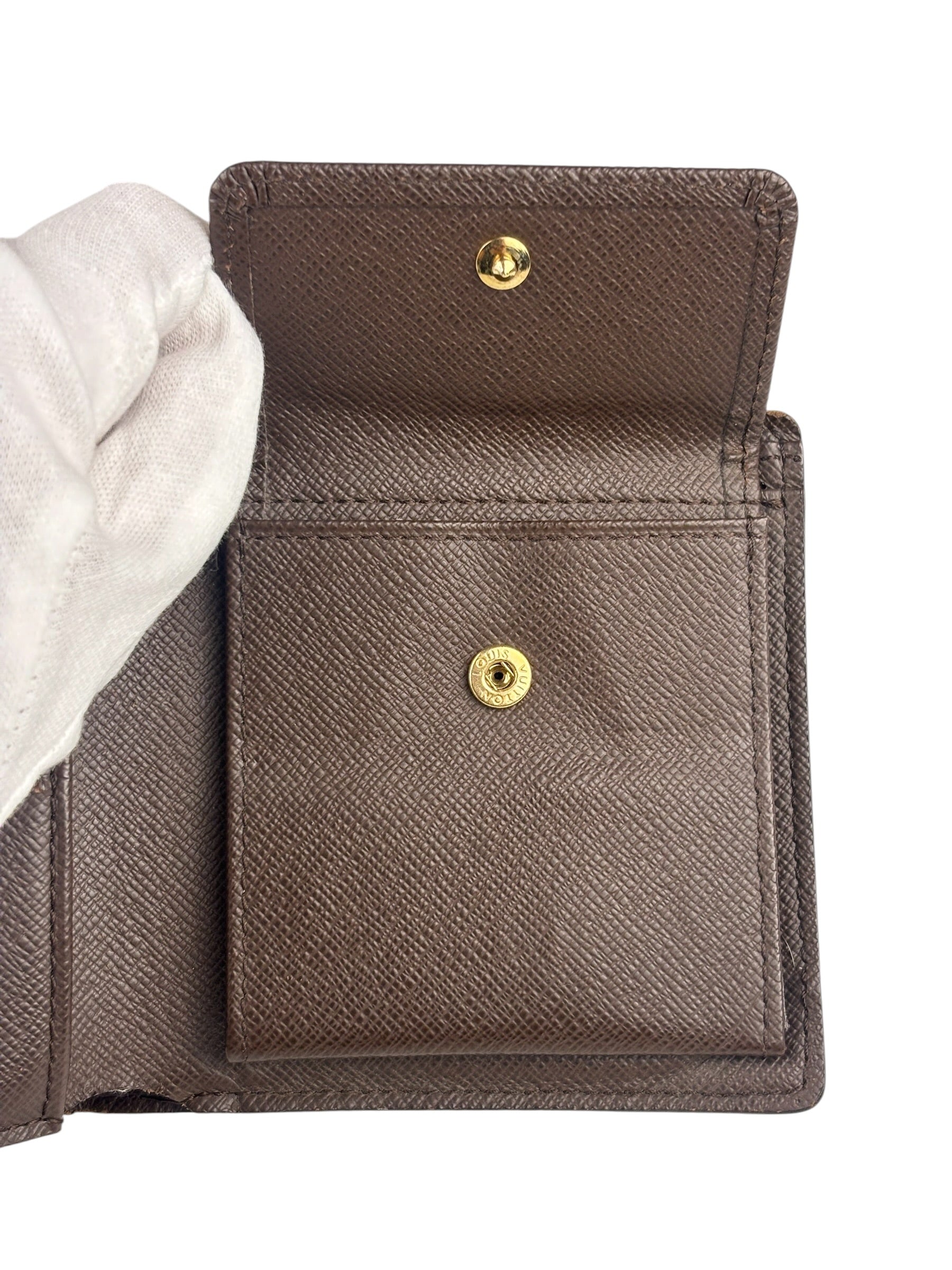 Louis Vuitton Leather Canvas Damier Ebene Wallet
