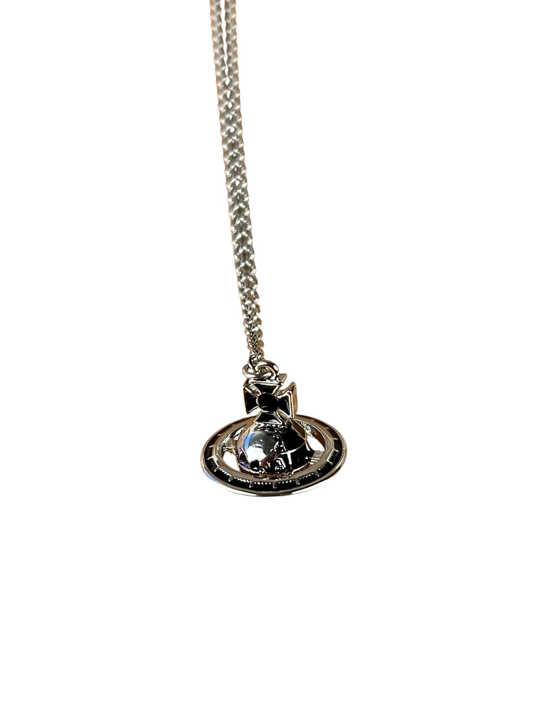 Vivienne Westwood Silver 3D Globe Necklace