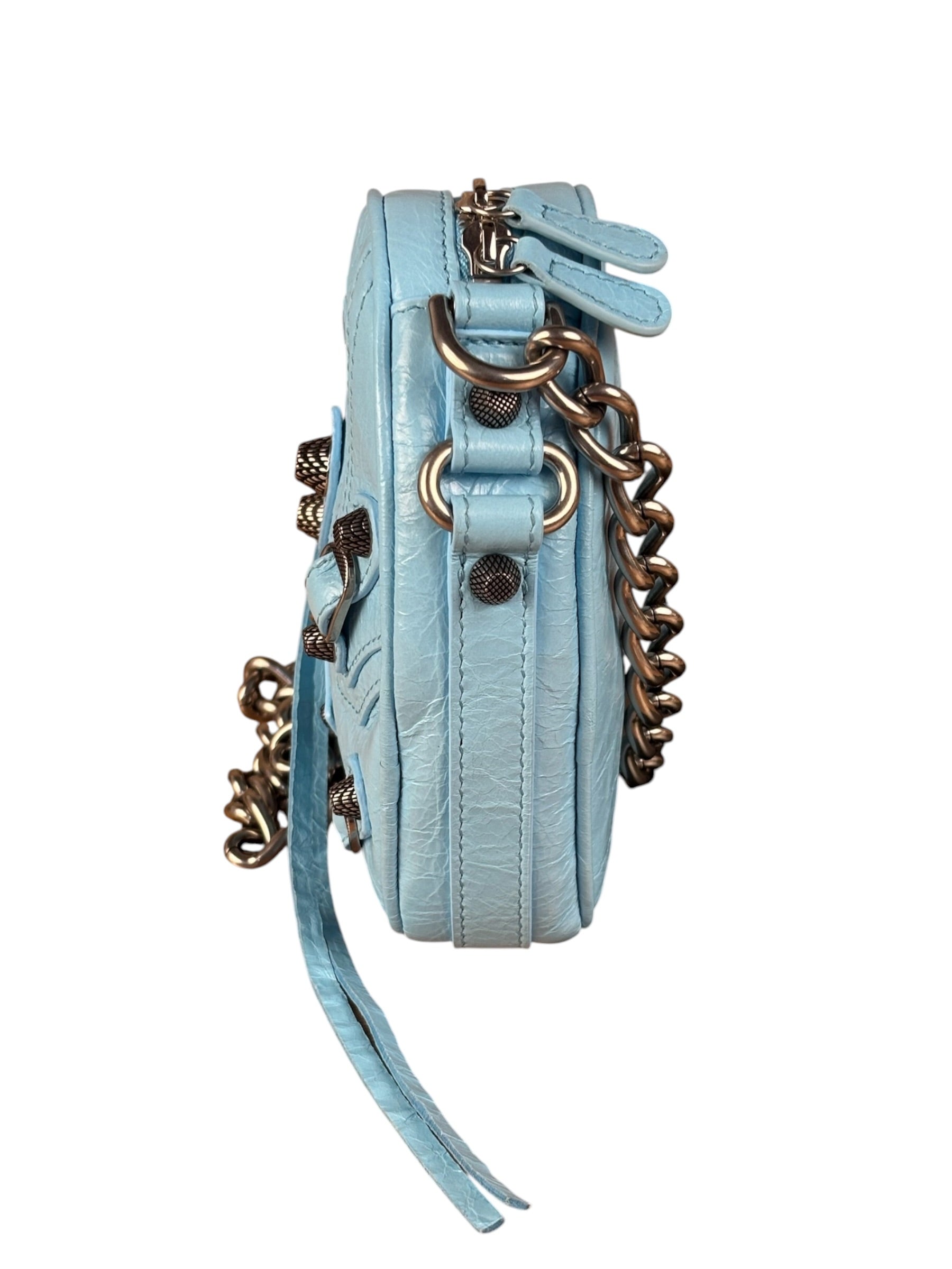 Balenciaga Light Blue Le Cagole Heart Mini Bag