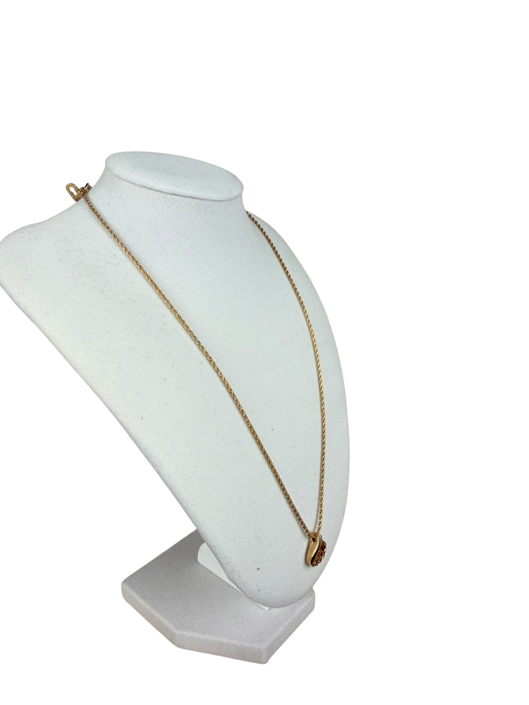 Christian Dior Rope-Twist CD Drop Motif Pendant Necklace
