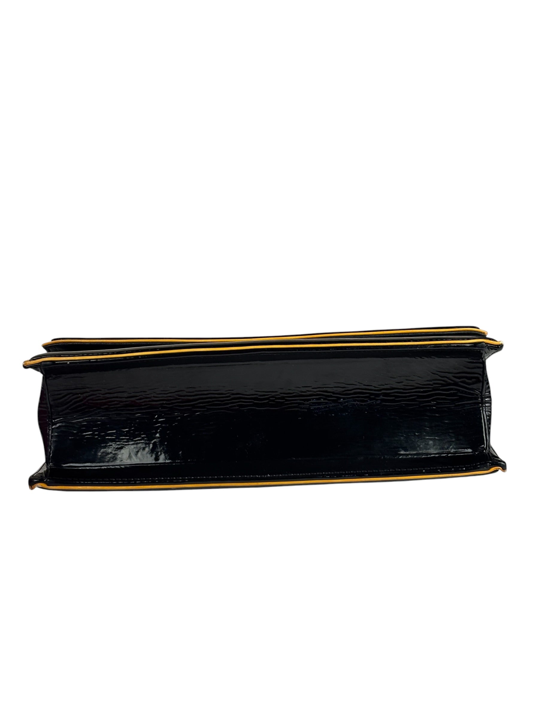 Chanel Black Patent Orange Trim 2.55 Flap 2009