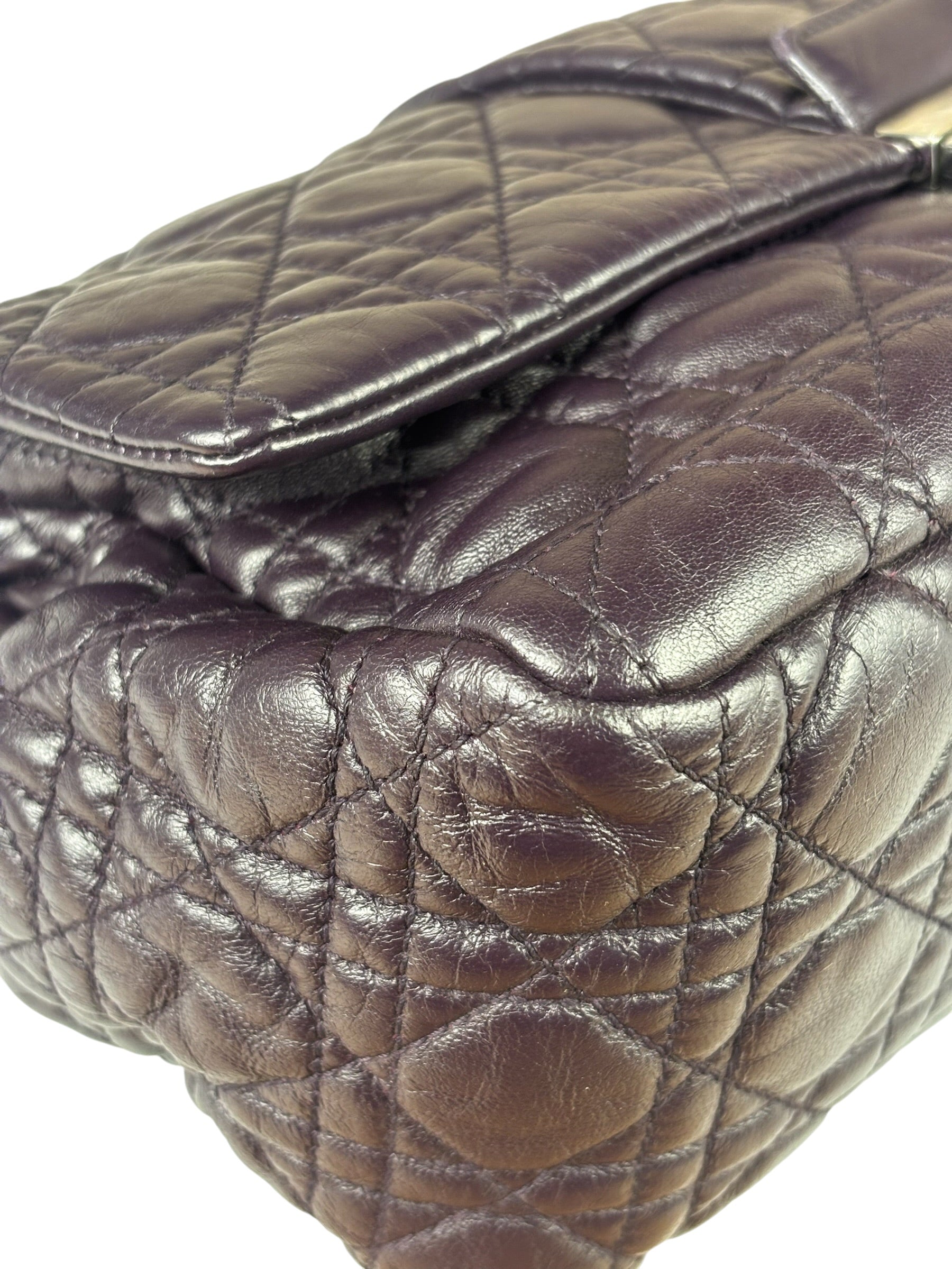 Christian Dior Purple Quilted Leather Flap Bag