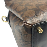 Coach Brown/Black Leather Mini Lillie Carryall In Signature Two-Way Bag