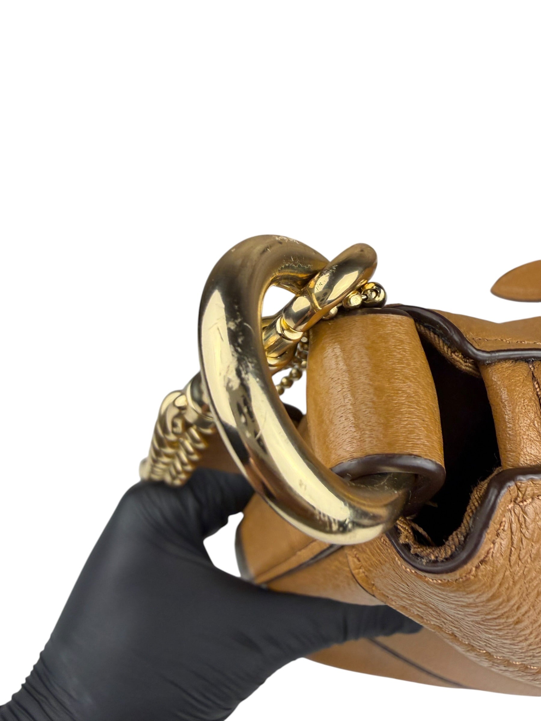 Coach Camel Leather Paxton Bucket Crossbody