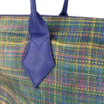 Vivienne Westwood Blue/Green Woven Plaid Saturn Shoulder Bag