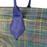Vivienne Westwood Blue/Green Woven Plaid Saturn Shoulder Bag