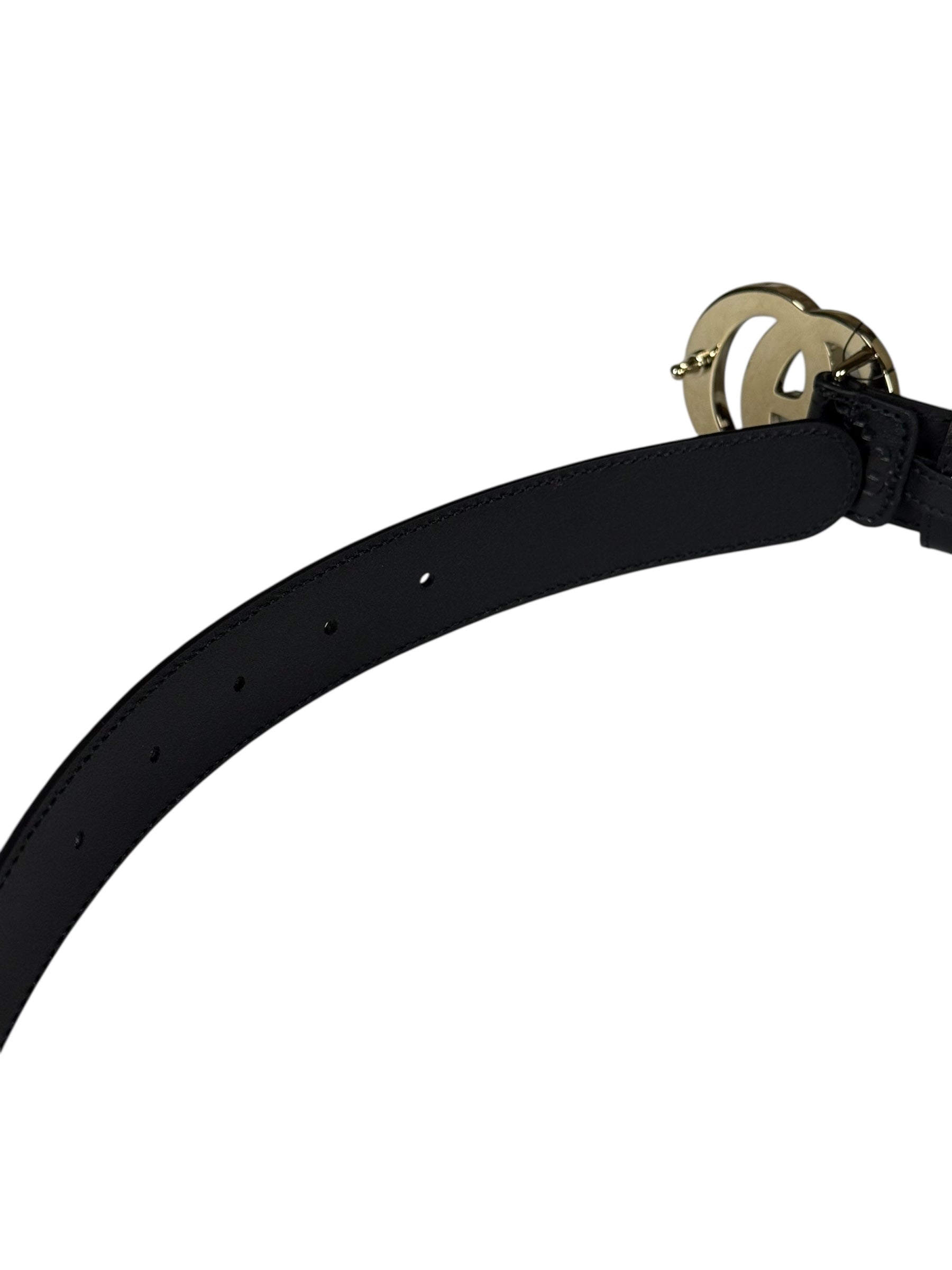 Gucci Black Monogram GG Buckle Belt
