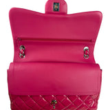 Chanel Hot Pink Large Patent Leather Double Flap Shoulder Bag 2014