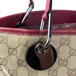 Gucci Vintage GG Canvas Pink Trim Shoulder Bag