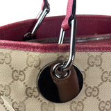 Gucci Vintage GG Canvas Pink Trim Shoulder Bag