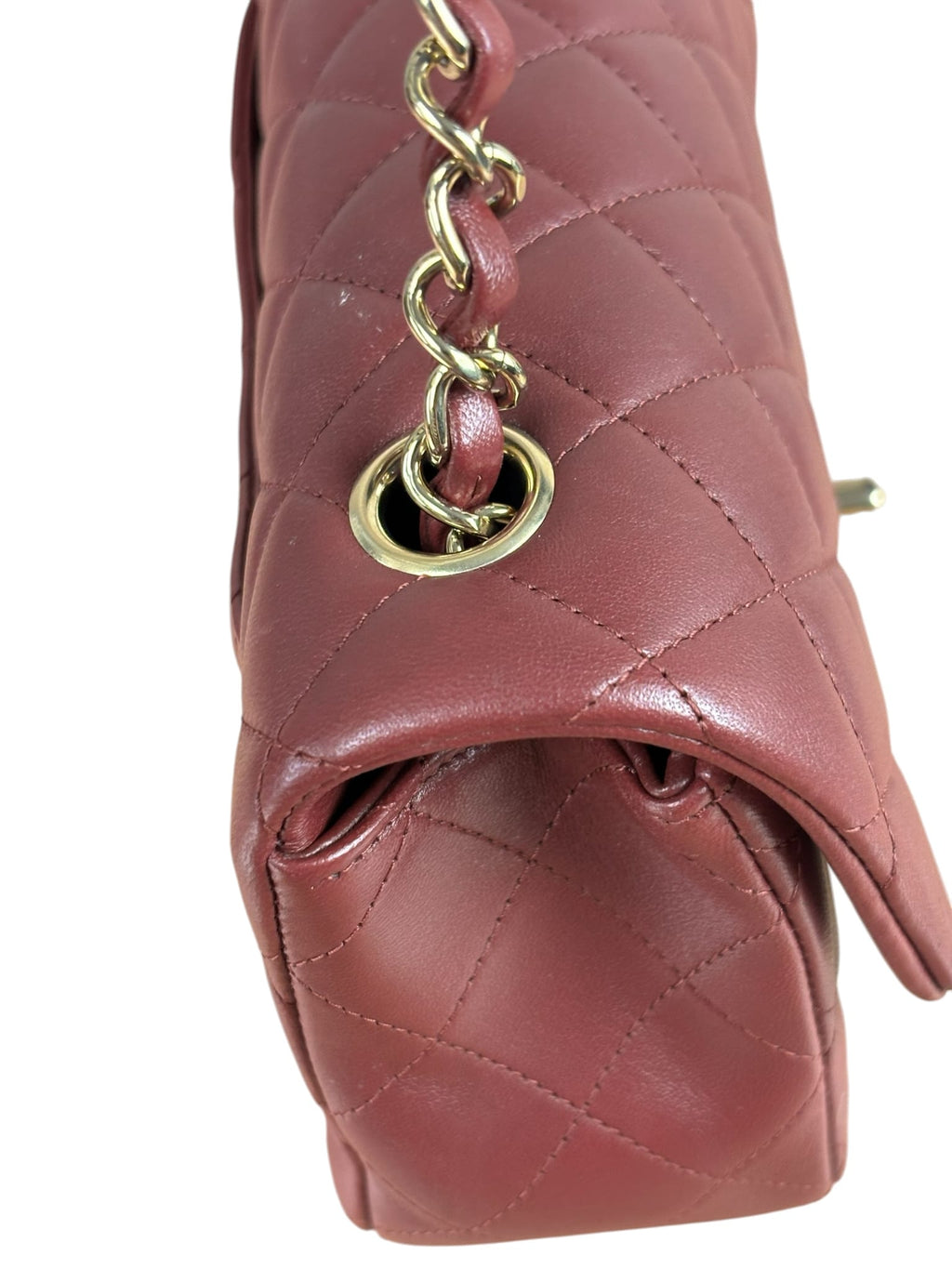 Chanel Burgundy Quilted Lambskin Small Flap Bag 2021