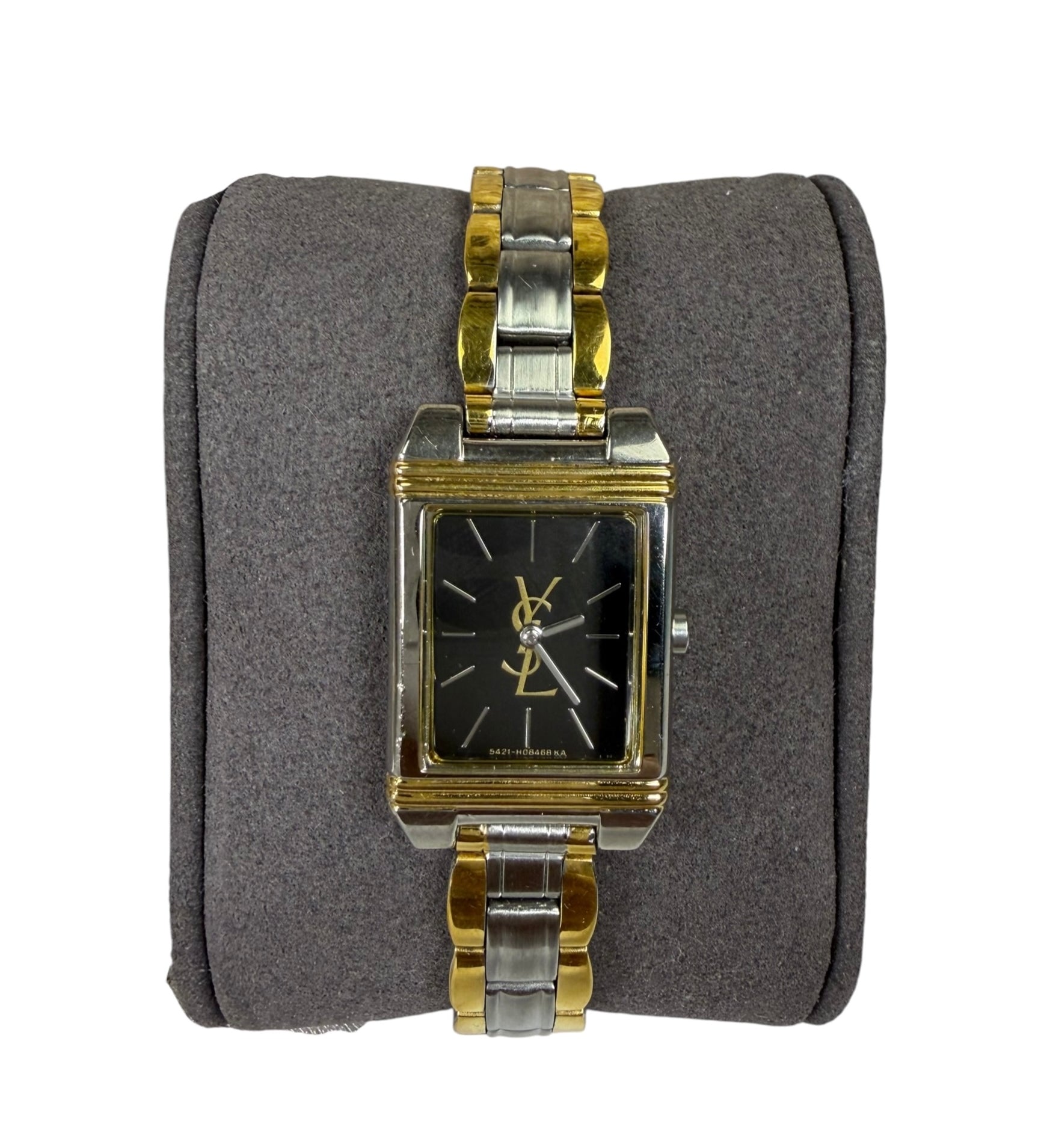 YSL 2 Tone Tank Black Stick Dial