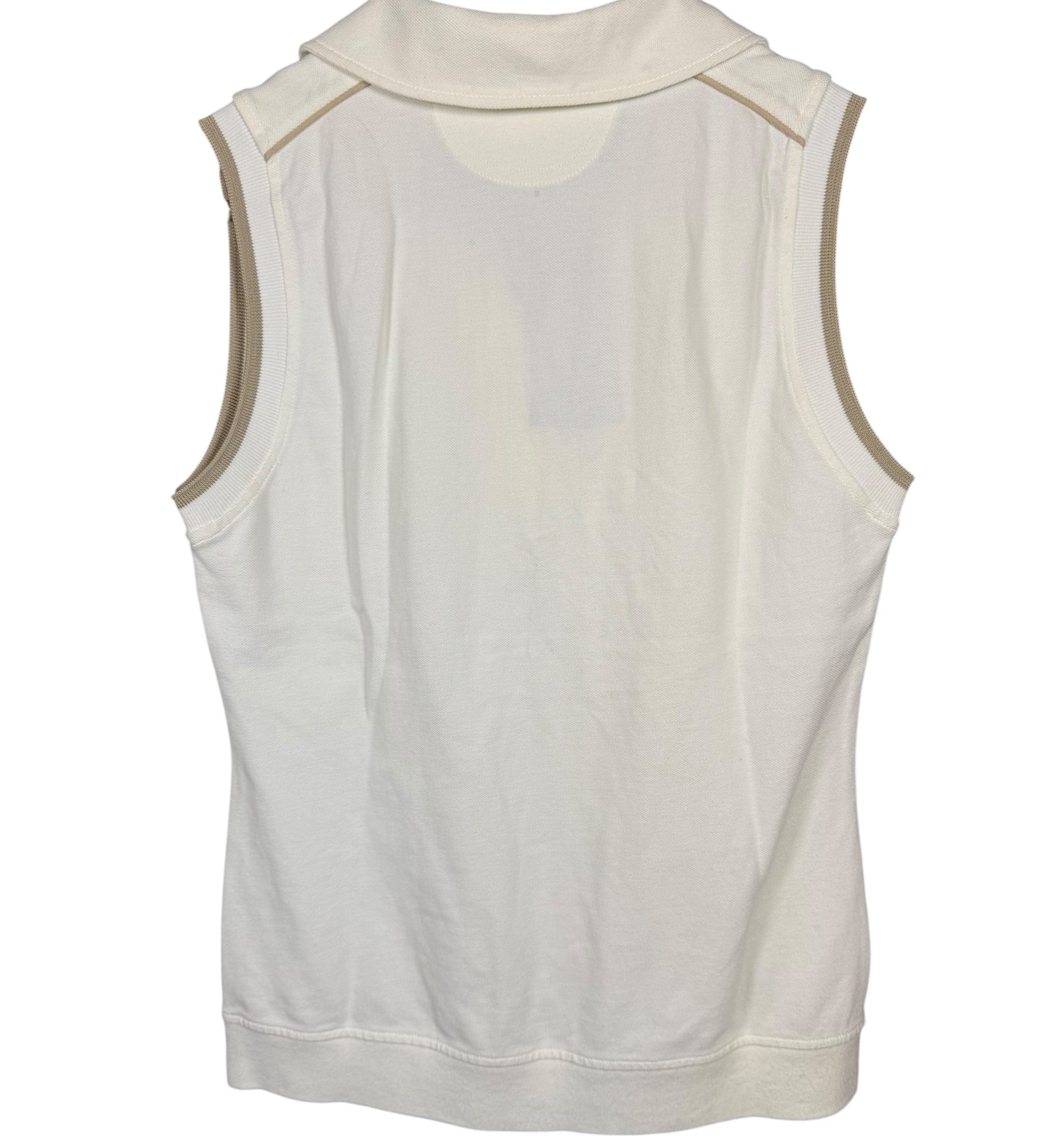 Celine Sleeveless Button Up Polo