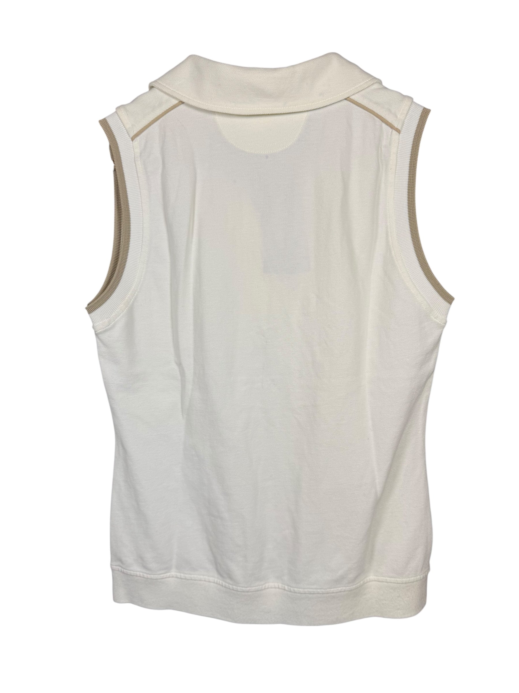 Celine Sleeveless Button Up Polo