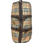 Burberry Leather House Check Boston Duffle Bag