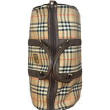 Burberry Leather House Check Boston Duffle Bag