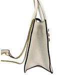 Miu Miu White Madras Ornate Crystal Jeweled Buckle Two-Way Bag