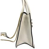 Miu Miu White Madras Ornate Crystal Jeweled Buckle Two-Way Bag