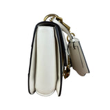 Gucci White Leather Queen Margaret Bee Embellished Shoulder Bag