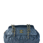 Chanel Blue Quilted Calfskin Iridescent Bowling Bag 2011