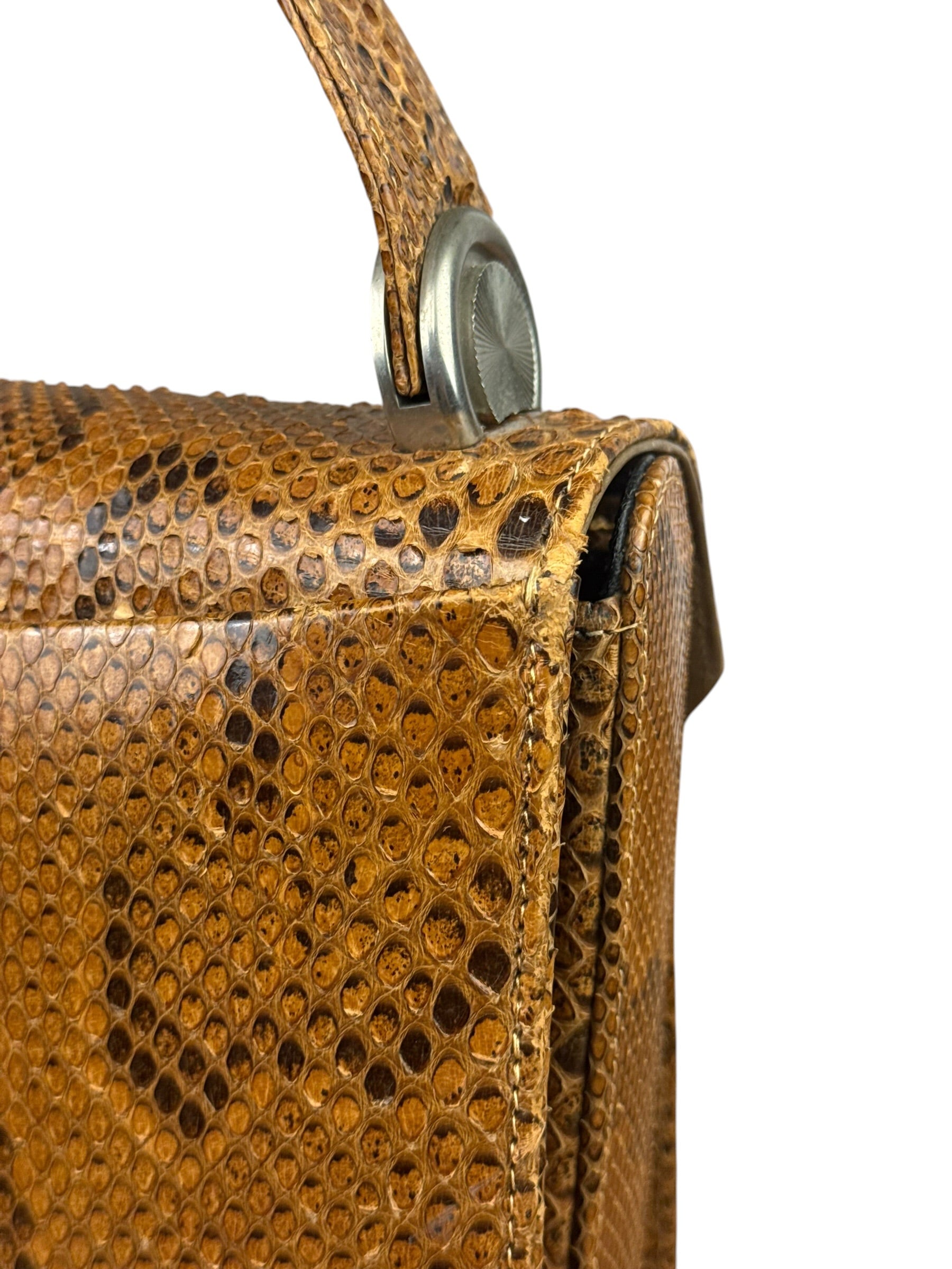 Vintage Snakeskin Top Handle Bag