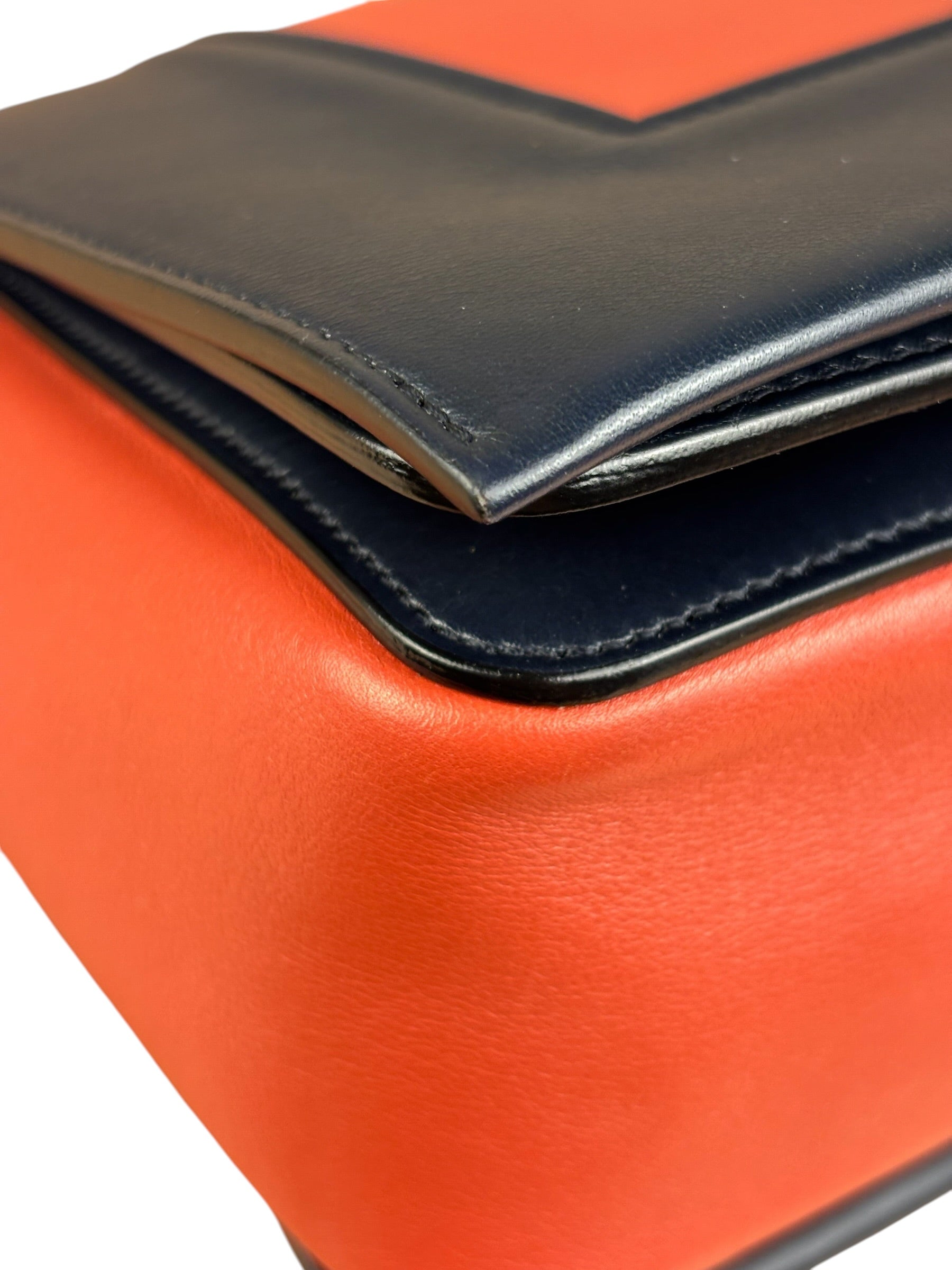 Celine Bicolor Leather Medium Frame Crossbody Bag