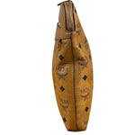 MCM Visetos Brown Leather Diamond Wristlet Flat Pouch