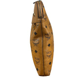 MCM Visetos Brown Leather Diamond Wristlet Flat Pouch