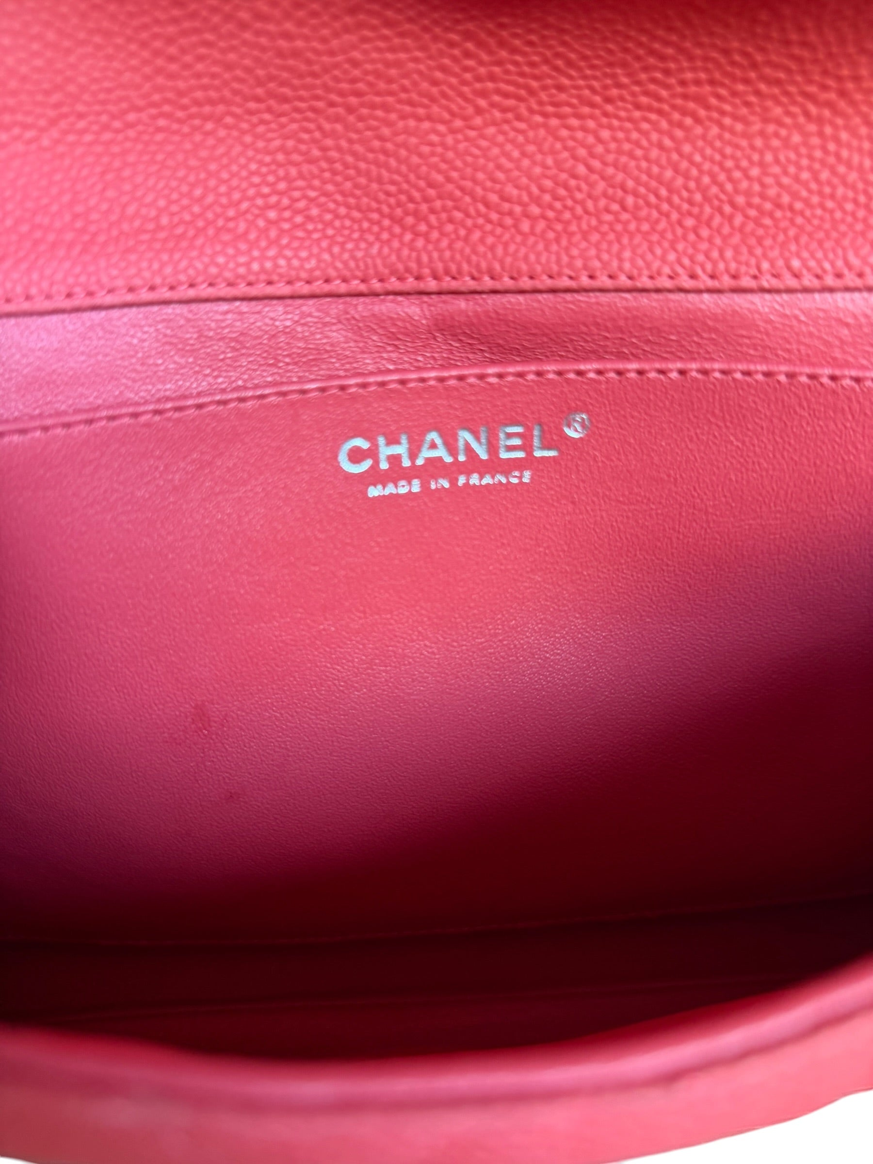 Chanel Coral Pink Matte Quilted Caviar Flap Shoulder Bag 2012