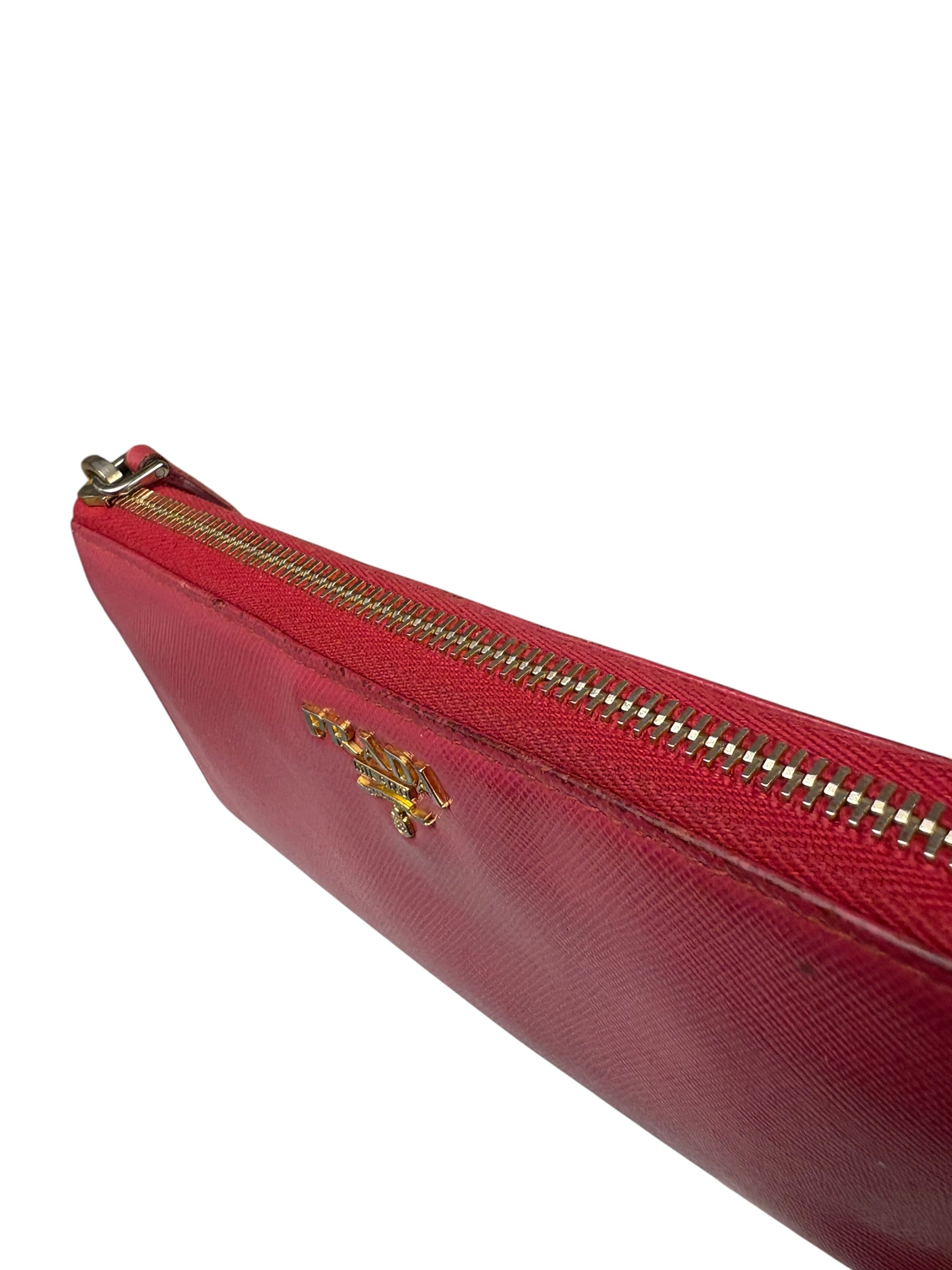 Prada Vintage Pink Saffiano Leather Long Wallet