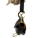 Christian Dior Black Calfskin Saddle Shoulder Bag
