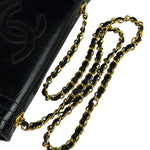 Chanel Black Lizard Leather Envelope Flap Bag 1986