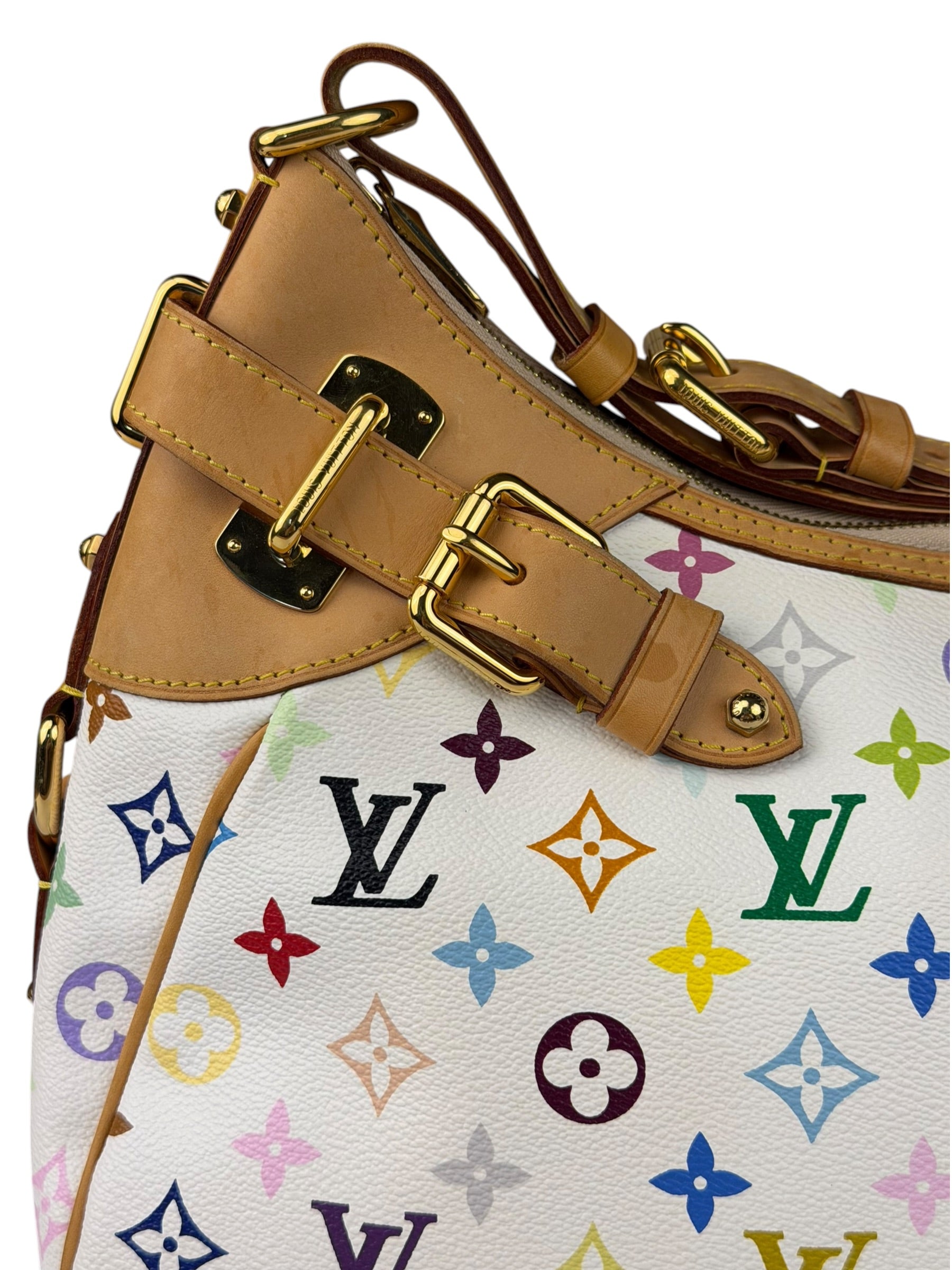 Louis Vuitton White Murakami Greta Hobo Shoulder Bag