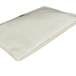 Gucci Ivory Pebbled Leather Bee Zip Clutch Pouch