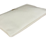 Gucci Ivory Pebbled Leather Bee Zip Clutch Pouch