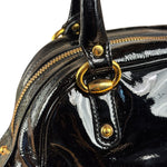 Gucci Black Patent Leather Horsebit Wave Shoulder Bag