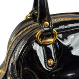 Gucci Black Patent Leather Horsebit Wave Shoulder Bag