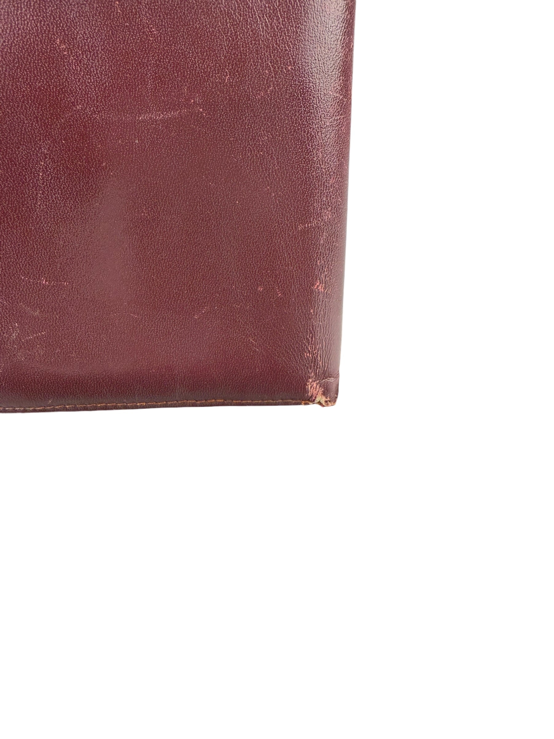 Cartier Vintage Bordeaux Burgundy Leather Bifold Wallet