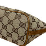 Gucci Brown Leather Trim GG Boat Pochette