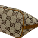 Gucci Brown Leather Trim GG Boat Pochette