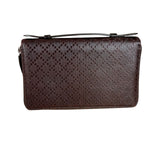 Gucci Diamante Leather Zippy Top Handle Organizer
