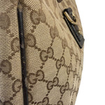 Gucci Brown Leather Trim Abbey D Ring Shoulder Bag